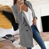Solid Color Fashion Women Long Sleeve Lapel Slim Fit Pocket Button Overcoat