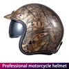 Красный Винтажный Мотошлем Три Четверти Мужской Женский Двойной Visor Круизер Байкер Защита Головы с Зеркальной Функцией