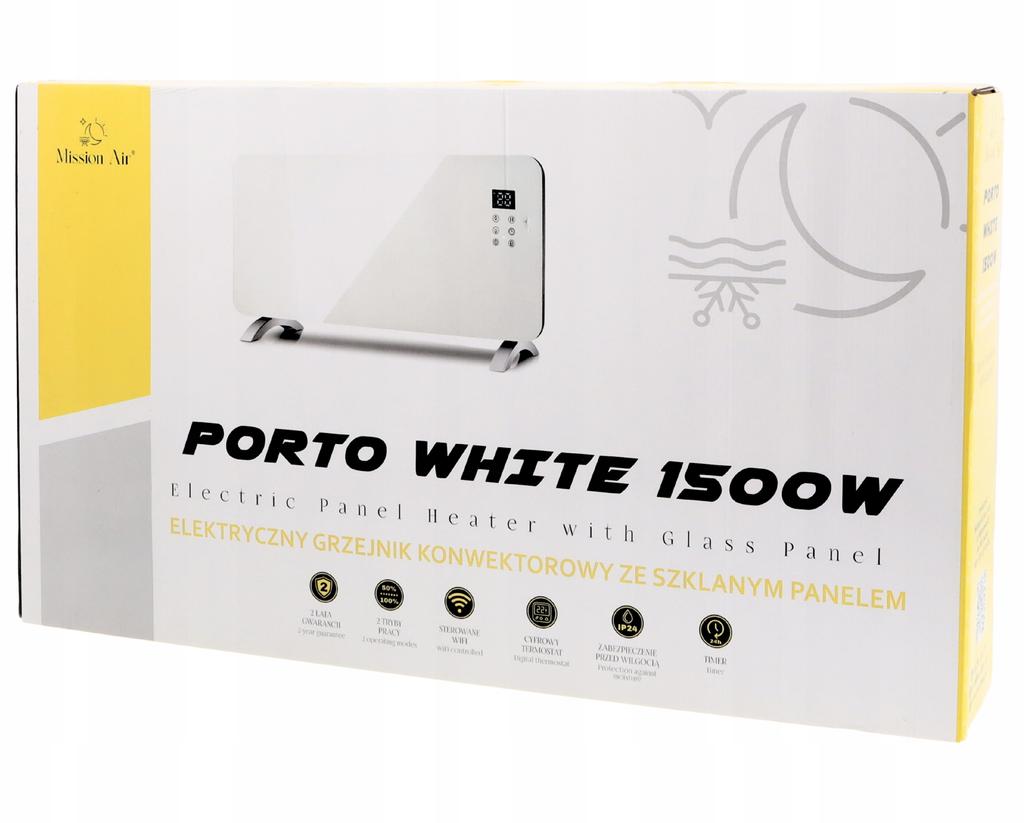 PORTO WiFi 1500W White Convector Heater