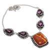 Natural Maligano Jasper, Amethyst 925 Sterling Silver Jewelry Necklace 18" B1Z72