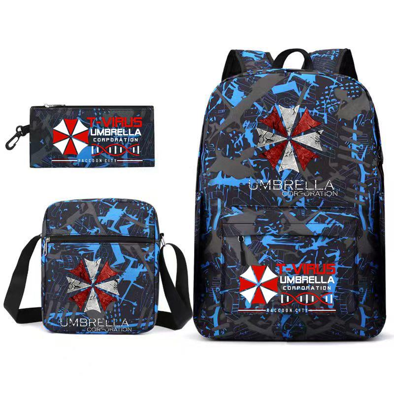 UMBRELLA CORPORATION Рюкзак 3 шт. Resident Evil Женский Мужской Рюкзак Дорожная Сумка Школьная сумка для Подростков Ноутбук Mochila ПОДАРОК