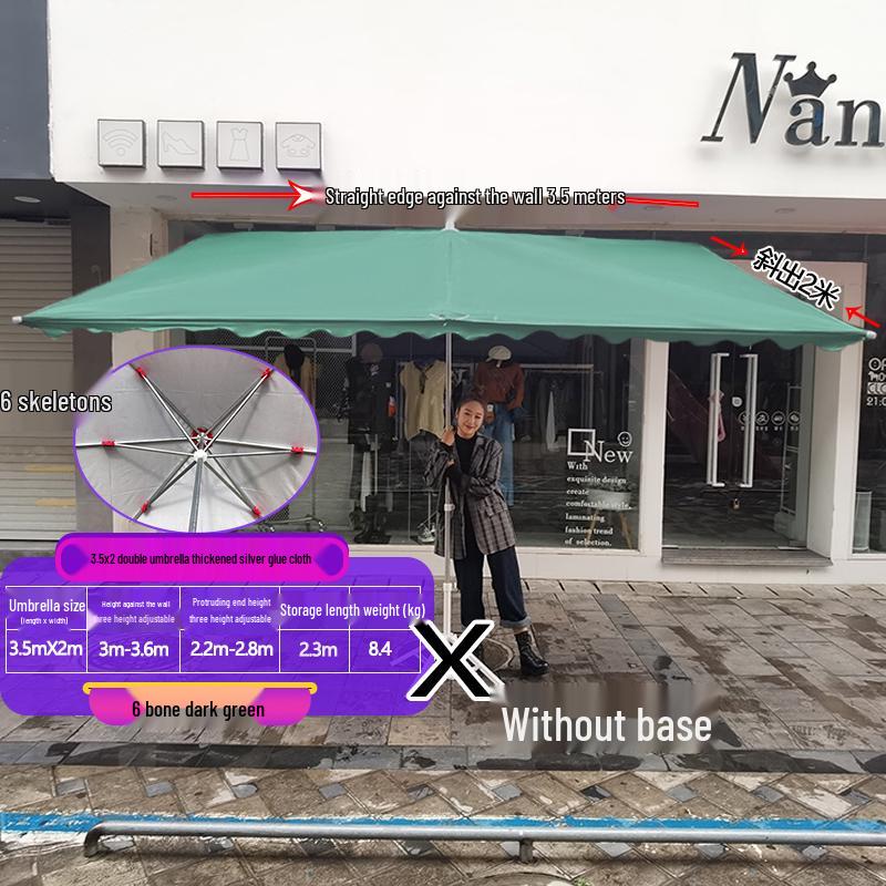 Складной уличный коммерческий солнцезащитный зонт с наклоном и козырьком