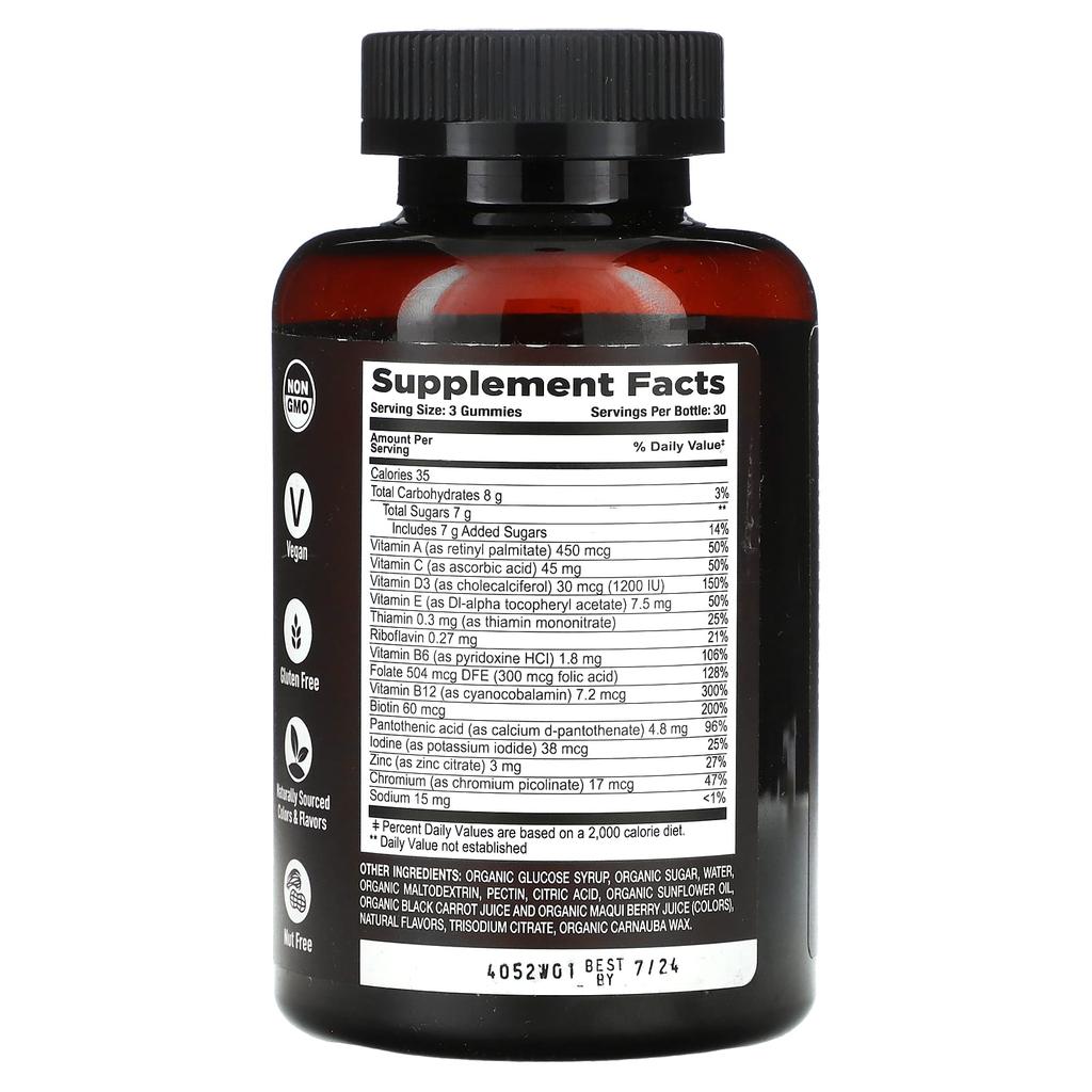 YumVs, сильные органические жевательные конфеты Earth, мультивитамины, ягодный вкус, 90 жевательных конфет