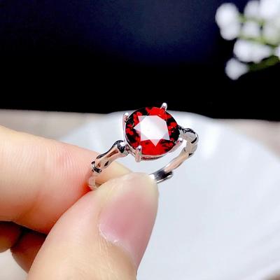 Открытое Кольцо Креативная Кость Женские Украшения Имитация Рубина Цвета Голубиной Крови Регулируемое Кольцо-Заявление
