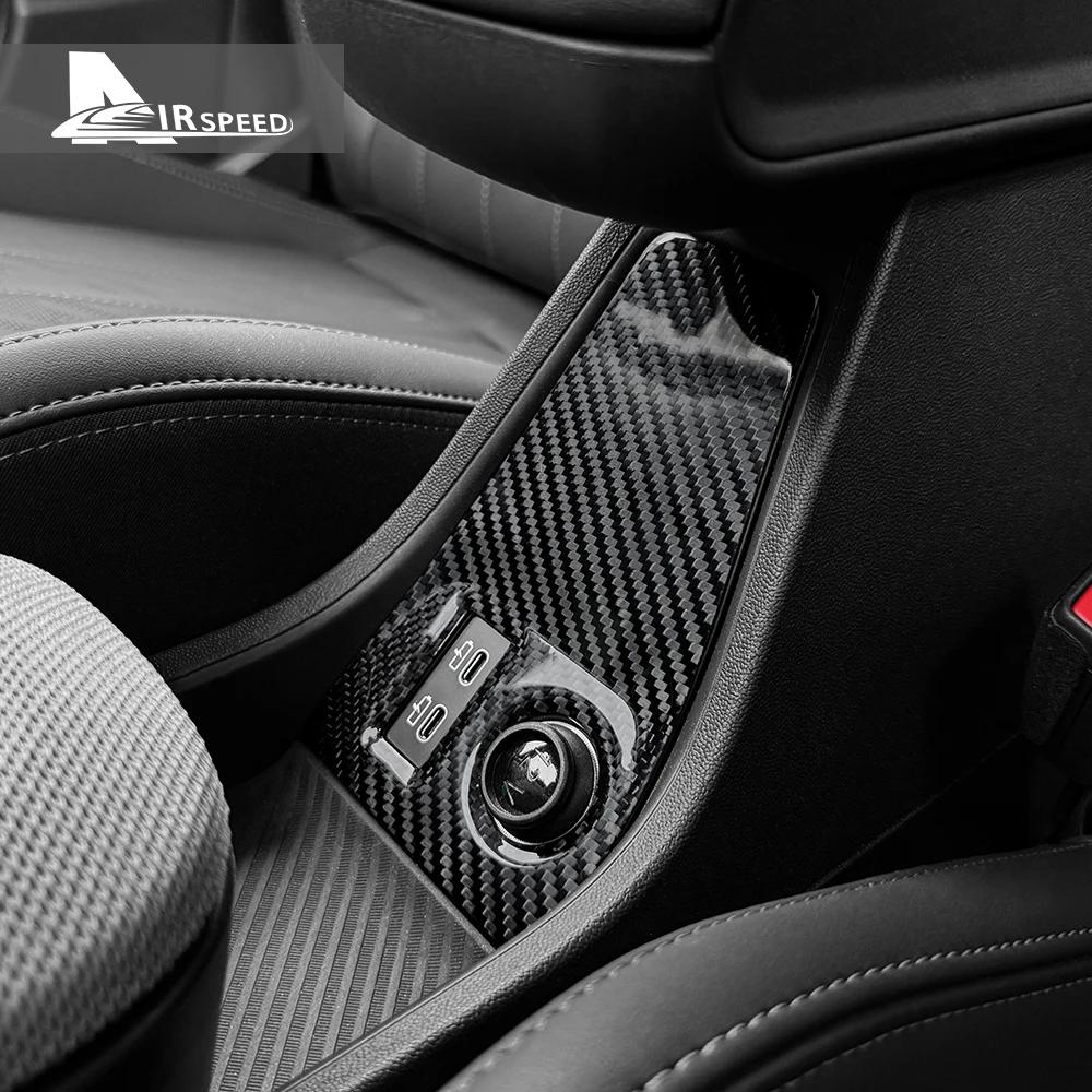 Для BMW Mini Cooper S F65 F66 F67 2024 2025 Автомобильный прикуриватель USB AUX Панель Консоль Накладка Наклейка Интерьер Настоящее Углеродное Волокно