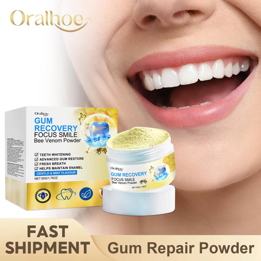 Bee Venom Repair Gum Powder Relieve Gingival Recession Swelling Plaque Caries Removal Reduce Oral Odor Teeth Cleaning Powder