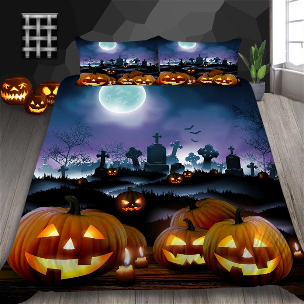 Комплект пододеяльников на Хэллоуин, модный чехол для постельного белья, костюм королевского размера, постельное белье для подростков, дышащее постельное белье
