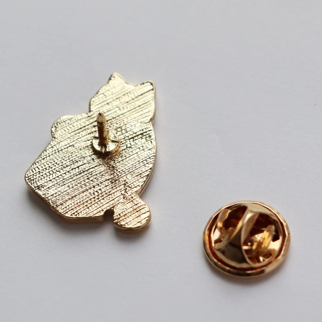 Cat and Food Bag Pin Cute Cat Pin Merchandise Badge, (White Cat)