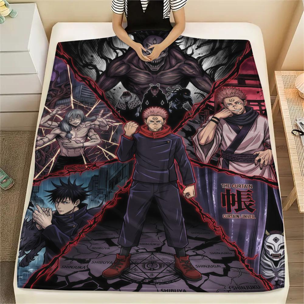 Dark Jujutsu KaisenPrint Flannel Blanket, High quality Comfortable for All Seasons, Home Decor, Warmth and Comfort