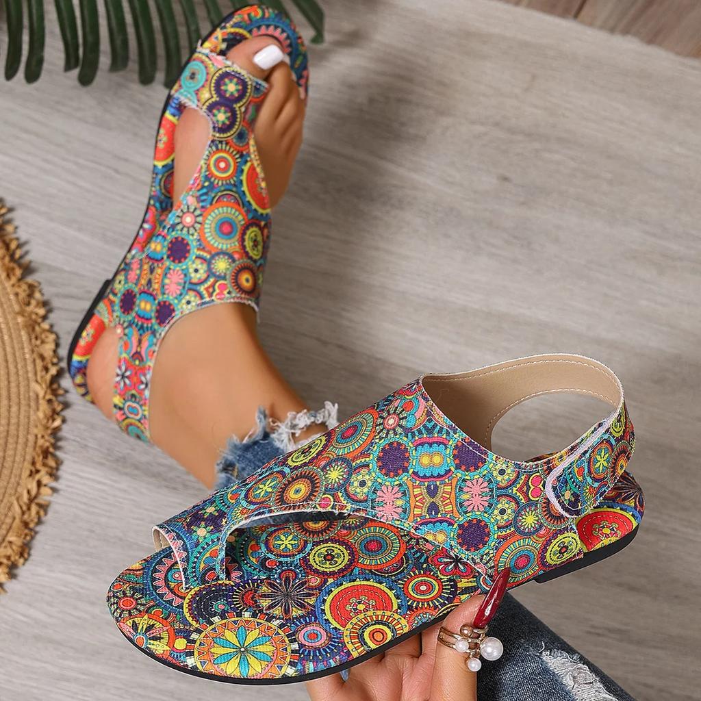 Fashion Women Lightweight Sandals Big Size Fashion Shoes Comfortable Flat Sandals Printed Roman Style Shoes for Women Sandalias De Mujer