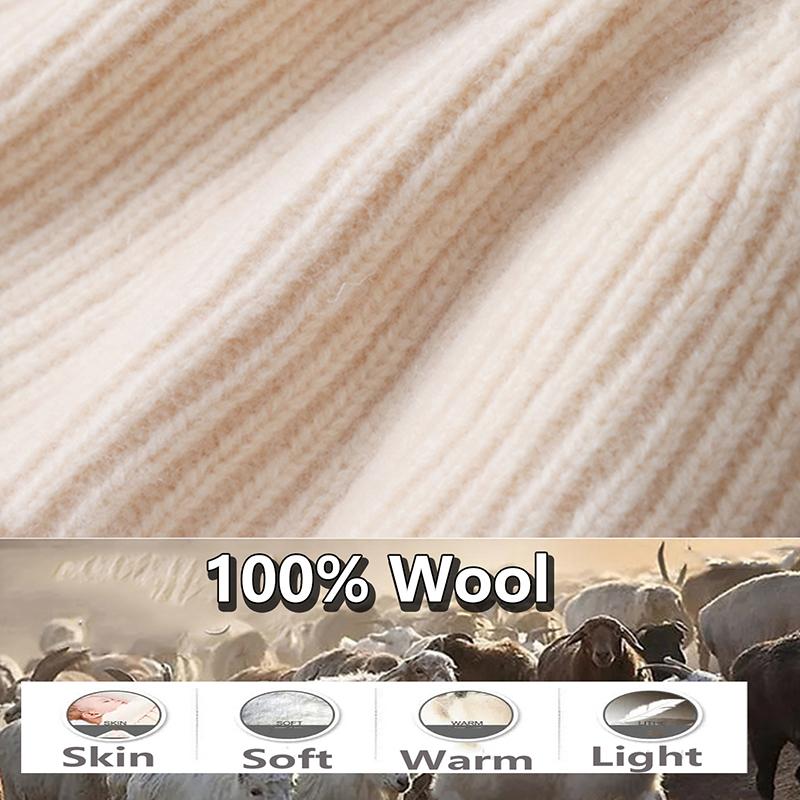 100% мериносовая шерсть шапки для женщин и мужчин зимние теплые мягкие однотонные вязаные толстые шапки-чепчики перевернутая кепка-пуловер лыжный чепчик