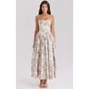 Elegant Gentle Floral Slip Dress Slim Fit A-Line V-Neck Long Women