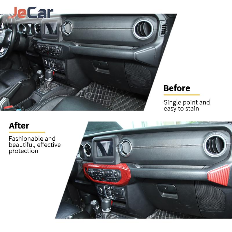 JeCar Center Control панель кондиционера декоративная наклейка для Jeep Wrangler JL JT Gladiator 2018 + салон автомобиля
