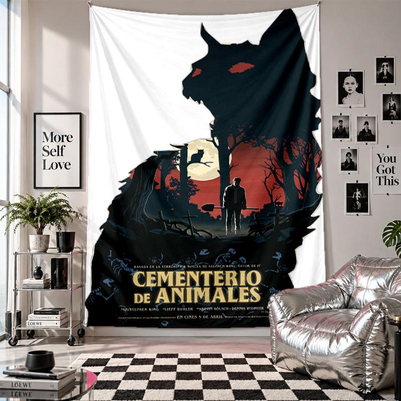 Wall TapestryPet Sematary Art Hanging Cloth Decorative Background Cover for Room Decoration