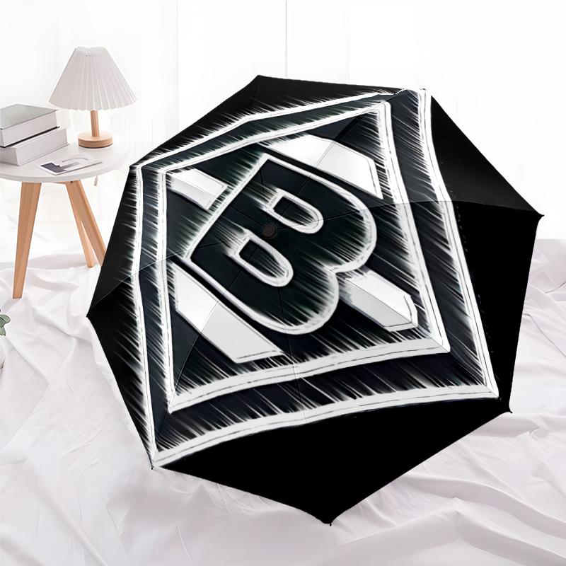 Printed Borussia Monchengladbach logo Printed Folding Umbrella,Outdoor,Leisure,And Travel Umbrella,Durable Umbrella Fabric,Birthday And Holiday Gift