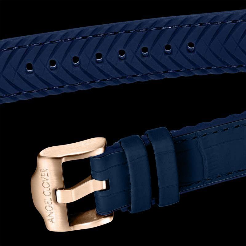 Angel Clover LUCE SOLAR Solar Movement Chronograph Water Resistant for Everyday LUS44PWHNV Watch, Use, Men's,