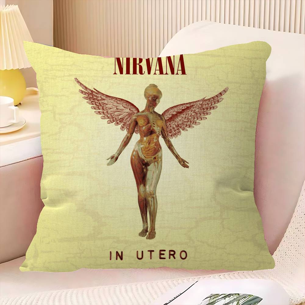 Hot Band N-Nirvanas Rock Personalized Pillow Dust Cover Bedroom Kids Party Decoration Pillowcase Birthday Children Gift