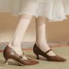 One-strap Mary Jane Shoes with Pointed Toe and Thin Heels, Shallow Mouth, No-fall-off Heels Elegant High Heels for Women