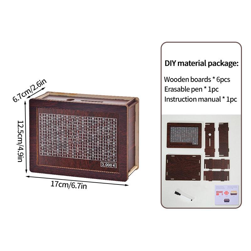 1000/2000/3000/5000/10000 Деревянный Сберегательный Ящик Копилка Сделай Сам Копилка С Целью Сбережения Ящик Для Хранения Денег Деревянные Изделия Ручной Работы