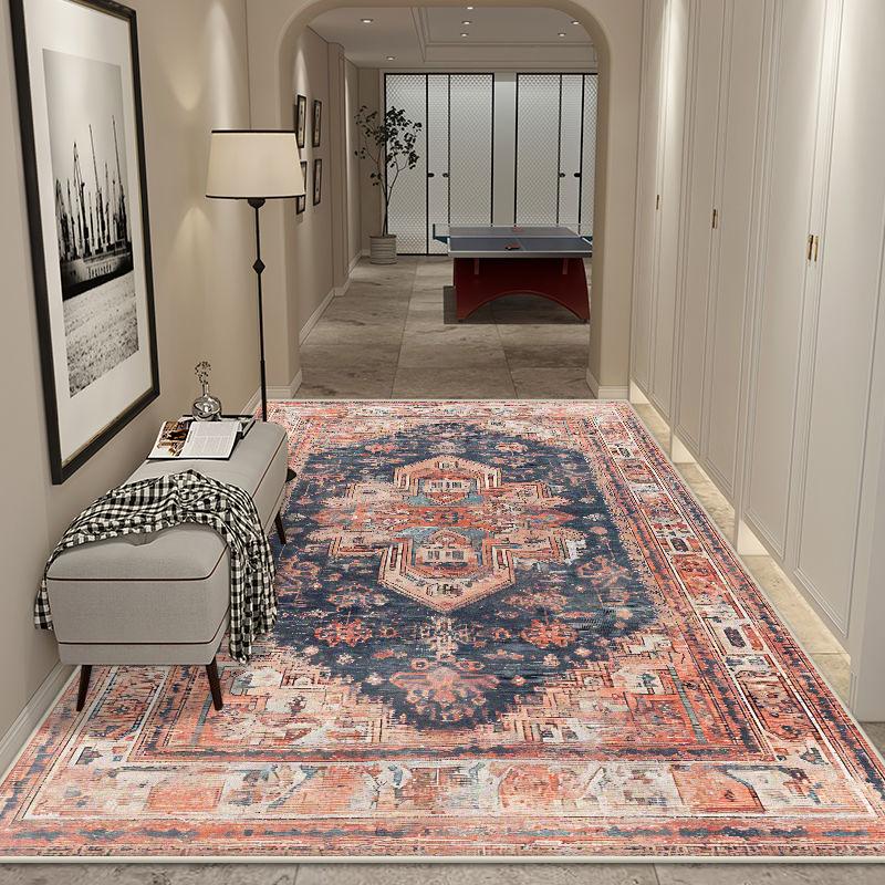 Ковер в персидском стиле большого размера, нескользящий, для гостиной, легко чистится, придверный коврик, мягкий, складной, ковер для зоны отдыха, можно стирать в машине