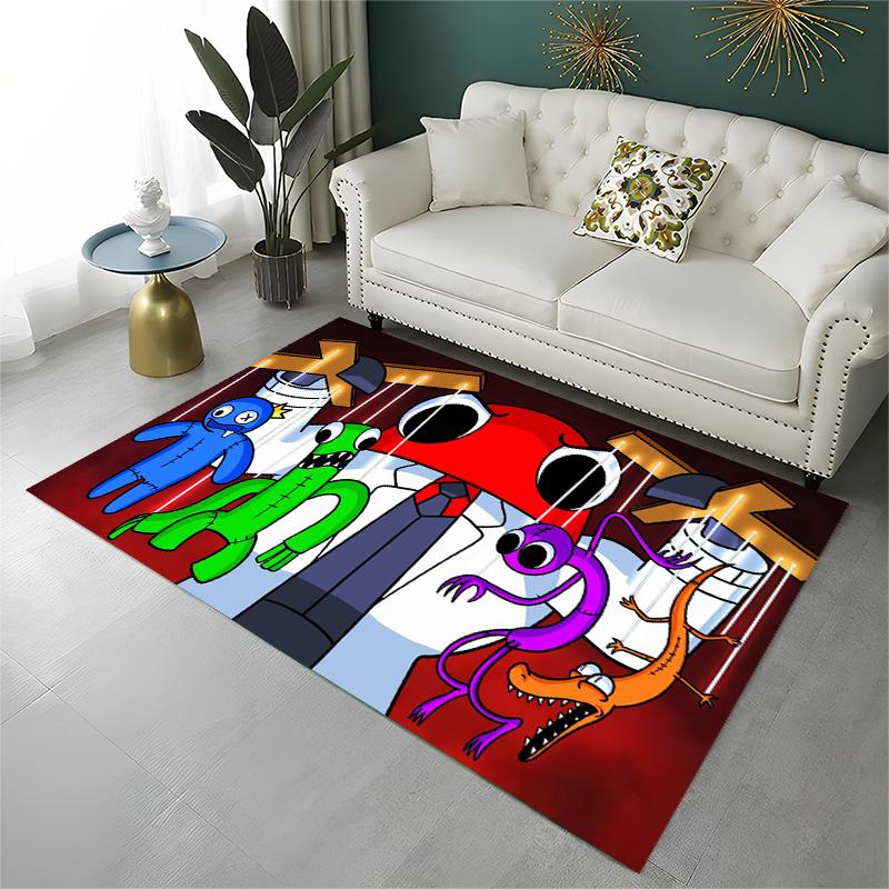 Game R-Rainbow Friends Cartoon Carpet Rug for Playroom Bedroom Living Room Sofa Home Decor,kid Area Rug Non-slip Floor Mat