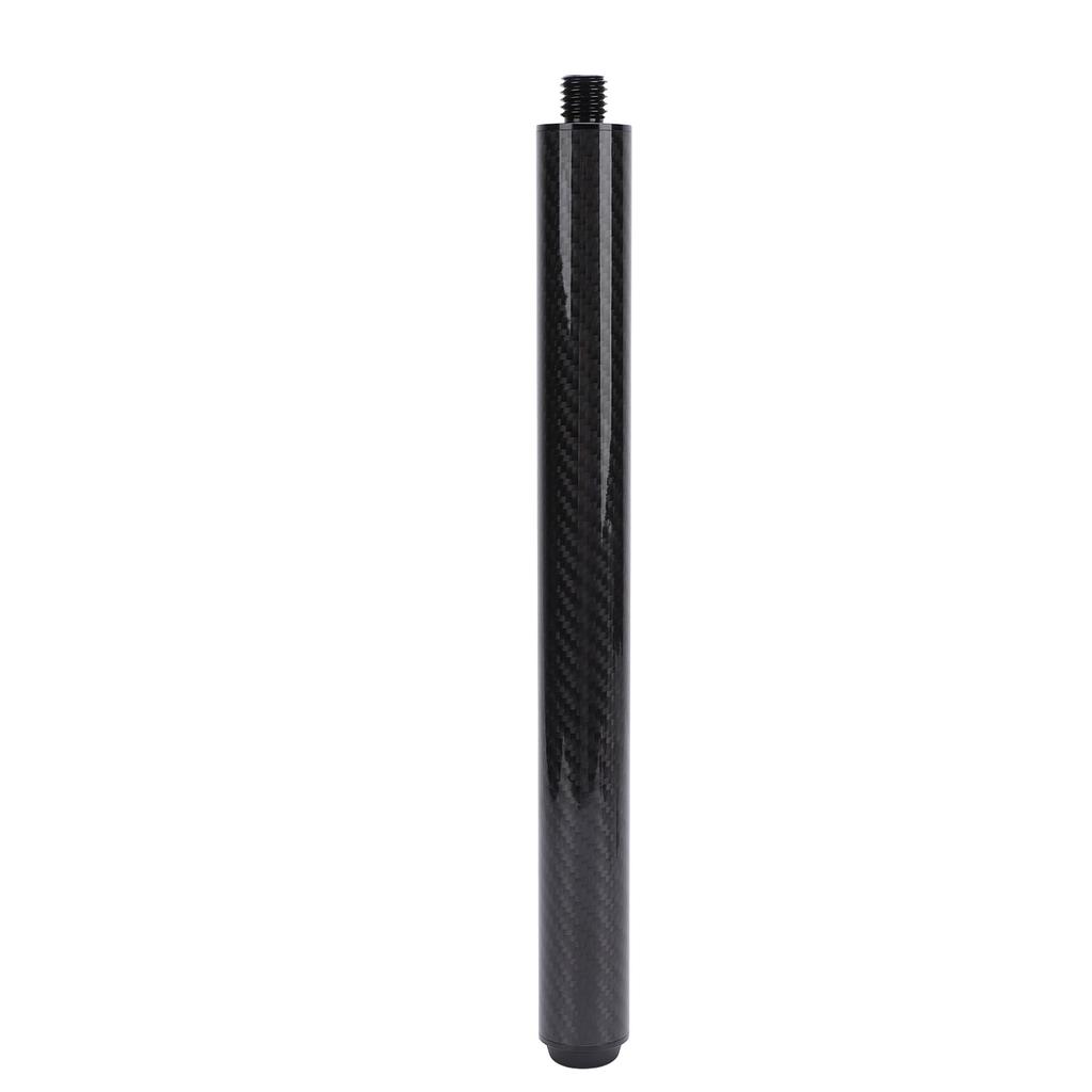 Pool Cue Extension Stick 12 Inch Carbon Fiber Billiards Cue Butt End Extender with Rear Plug for