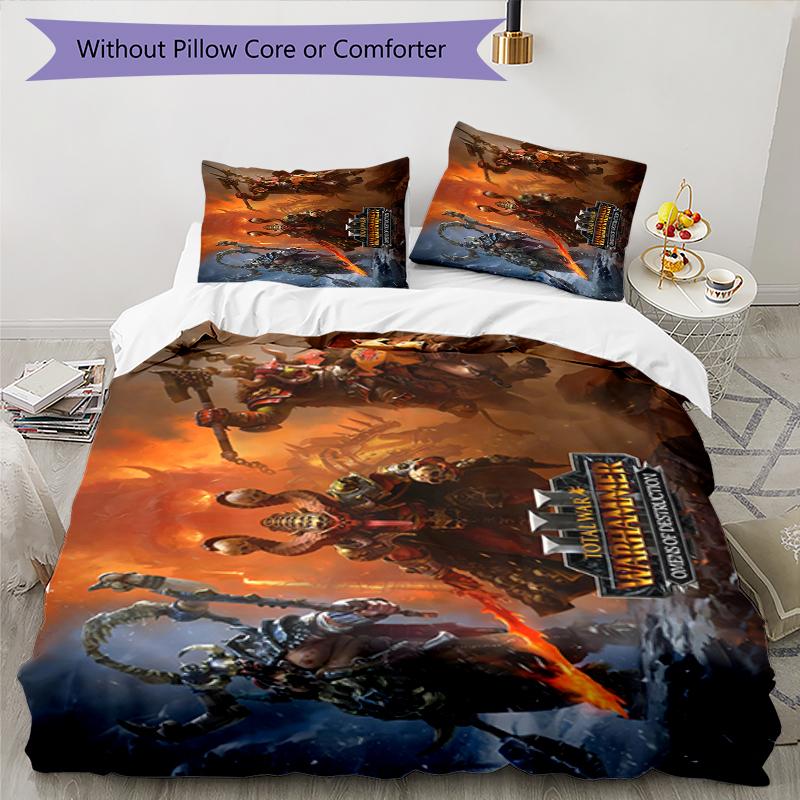 3pcs Total War Bedding Set Duvet Cover Closure Includes 1 Duvet Cover & 2 Pillowcases, Soft and Comfortable for All Seasons.