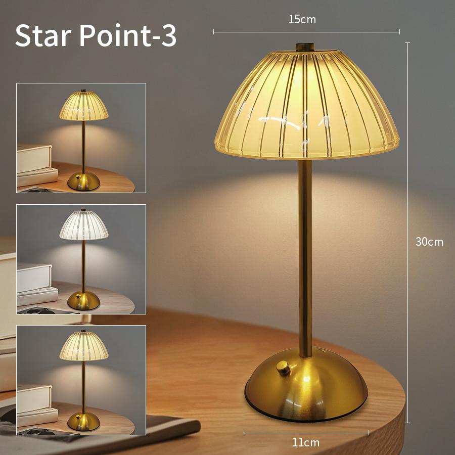 Xiaomi Crystal Led Table Lamp Rechargeable Book Light Night Light for Reading Bedside Bedroom Atmosphere Retro Hotel Bar Decor Dimmable