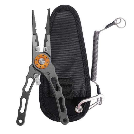 Плоскогубцы для рыбалки из алюминиевого сплава, эргономичная рукоятка, многофункциональный инструмент для открывания колец, резак для PE-лески, экстрактор крючков, ножницы для лески, рыболовные аксессуары