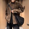 Кожаная куртка мужская повседневная куртка в стиле пары High Street персикового цвета, черная свободная универсальная куртка на весну и осень