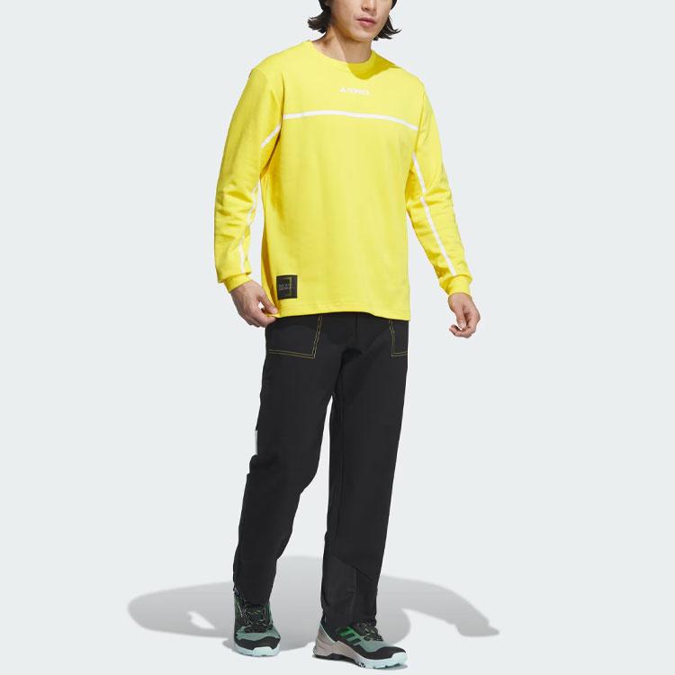 adidas Футболки с логотипом National Geographic Мужские Желтые С круглым вырезом Утепленные Прямой крой IL8977