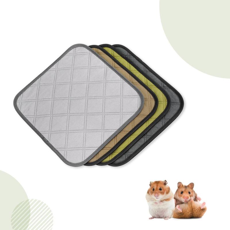 4pcs/set Pet Pee Pads Washable Reusable Anti-dirty Cage Liners For Small Rabbit Hamster Guinea Pig