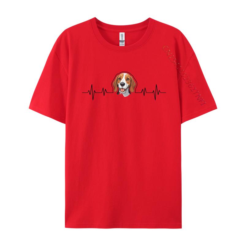 Beagle Heartbeat Cute Dog Tshirt Anime Printed T Shirt Gift Tops T Shirt Discount Cotton Comfortable Tight Unisex