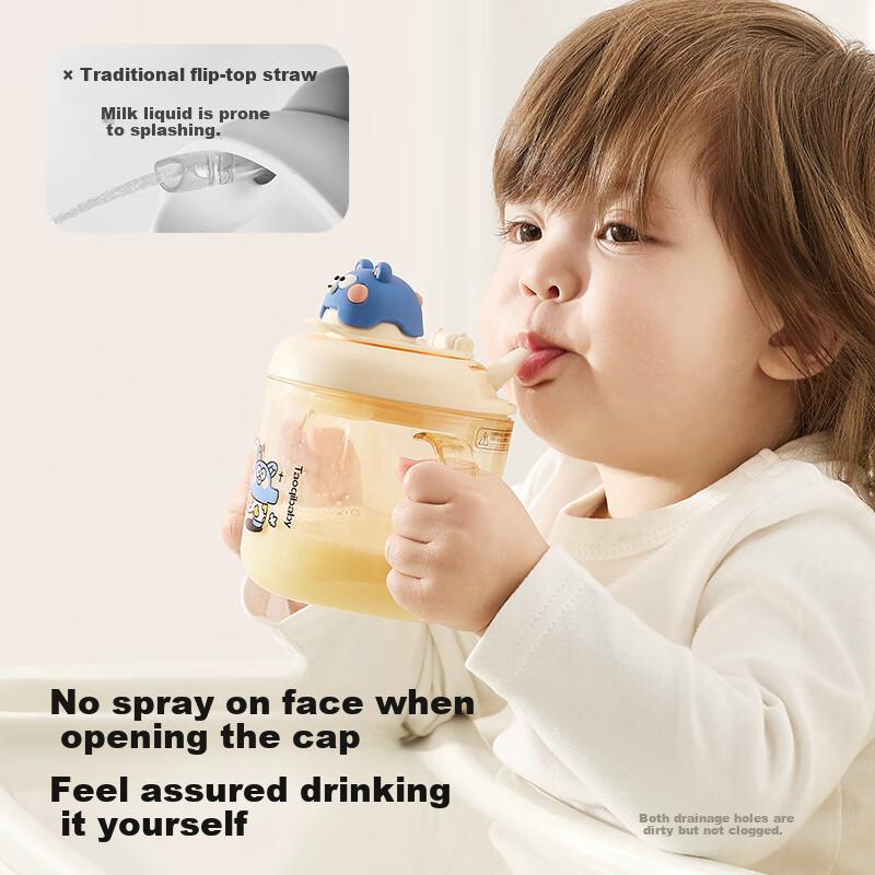 Taoqibaby Children Straw Training Cup PPSU Baby Drinking Cup Milk Cup Anti-Choking Cup for 6-Month-Old Infants