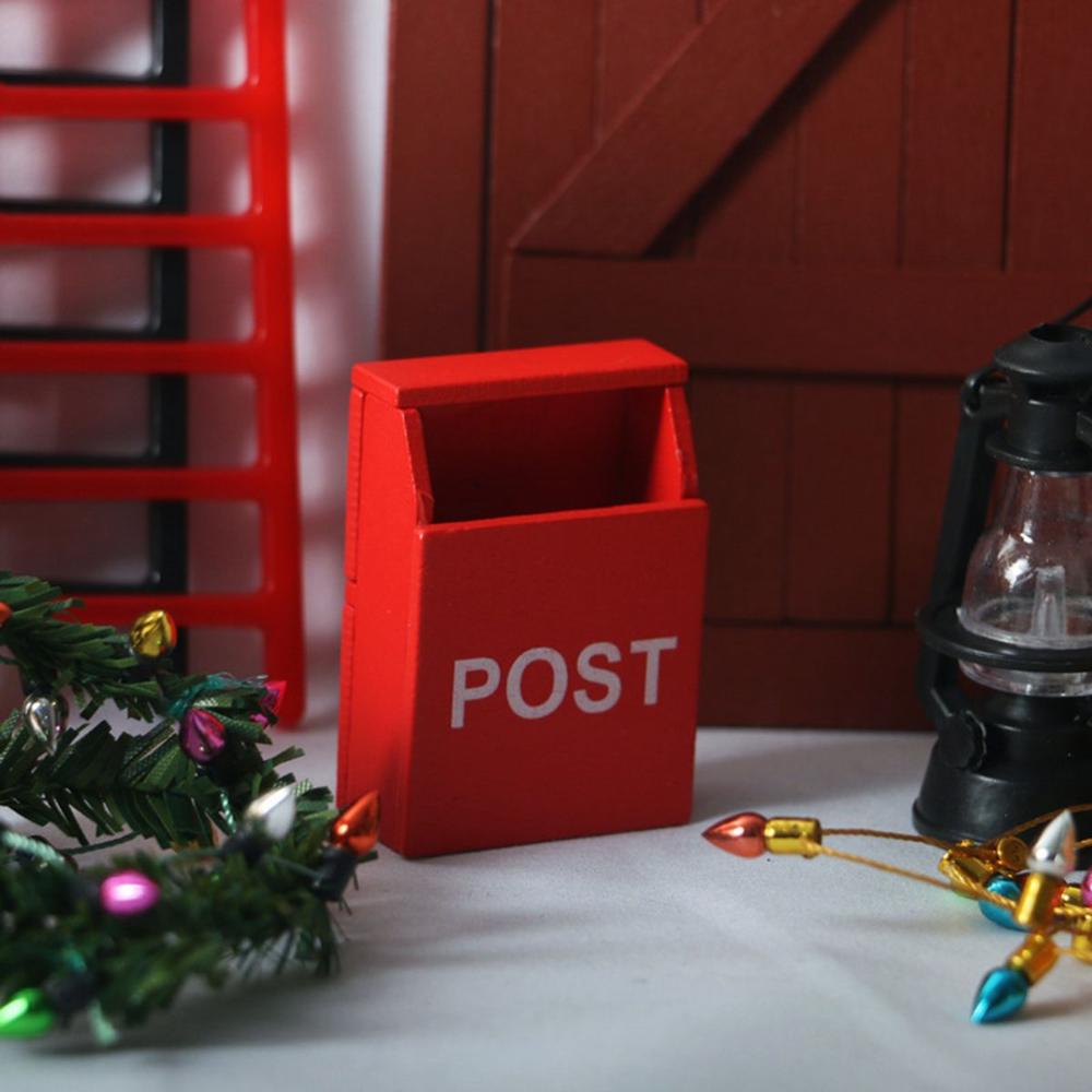 DIY 1/12 Wooden Kids Toy Newspaper Miniature Mail Box Mailbox Ornamant Dollhouse Accessories