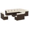 13 piece Garden Sofa Set with Cushions Brown Poly Rattan