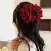 Большой Цветок Зажим-Краб для Волос для Женщин Нескользящая Тканевая Заколка для Хвоста Пучка Прически Аксессуары Прочный для Ежедневного Использования