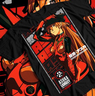 Unisex Shirt Cotton Oversize Large Size Neon Genesis Evangelion T-Shirt Shinj ASUKA LANGLEY Anime Japan Tee All Size