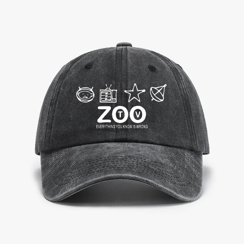 U Zoo Tv By Abel Унисекс Бейсболка Модная Стиранная Мягкий Верх Потертые Джинсовые Кепки Повседневные Для Улицы Регулируемая Кепка Snapback
