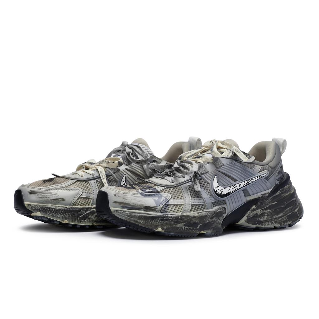 Nike V2K Run Нескользящие Низкие Беговые Кроссовки Унисекс Сине-Серые Желтые FD0736-100(Team80-S-BOX)