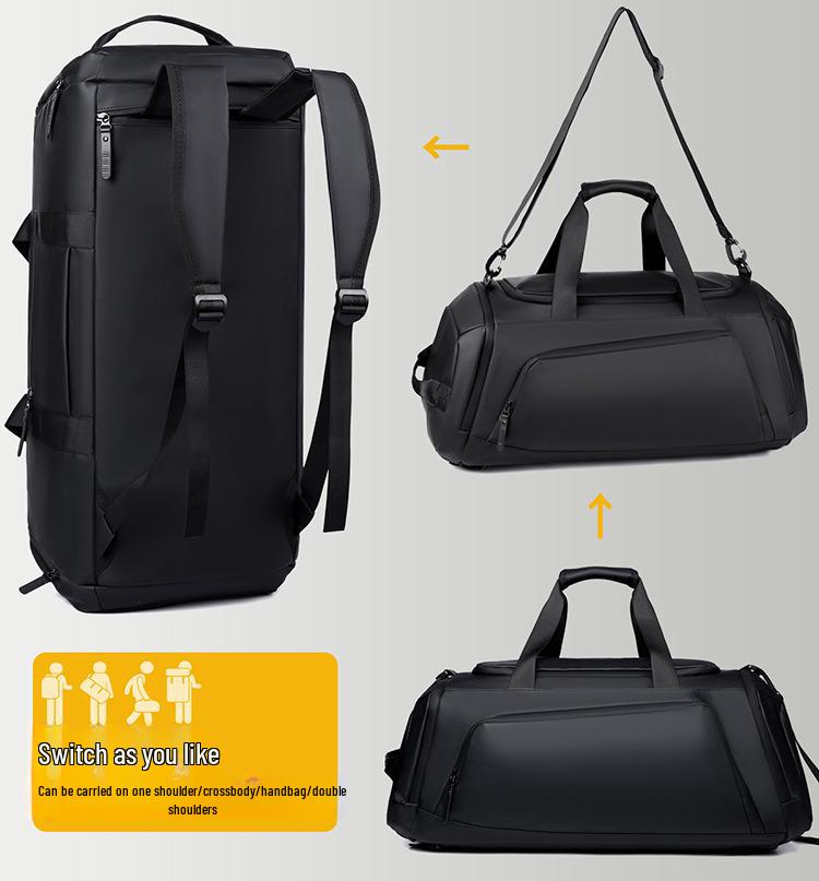 Мужская фитнес-сумка: Портативный, вместительный рюкзак для путешествий и тренировок, с разделением на сухое и влажное пространство