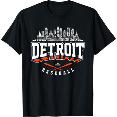 Футболка Skyline Word Art Тарик Скубал Детройт Бейсбол MLBPA