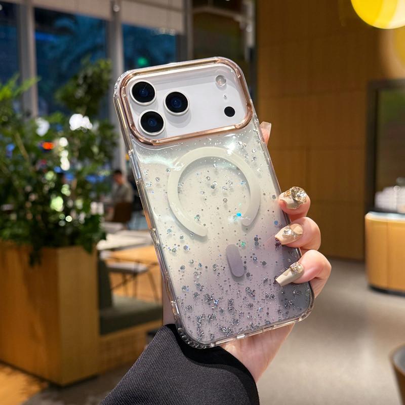 Применимо к iPhone 17 Pro Max яркий магнитный чехол для мобильного телефона Apple 16 блестящий продвинутое ощущение 15 противоударный защитный чехол