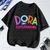Dora The Explorer T Shirt Summer Short Sleeved Overside Clothes Hot Sale Cartoon Casual Streetwear Crew Neck Boy Girl Tops