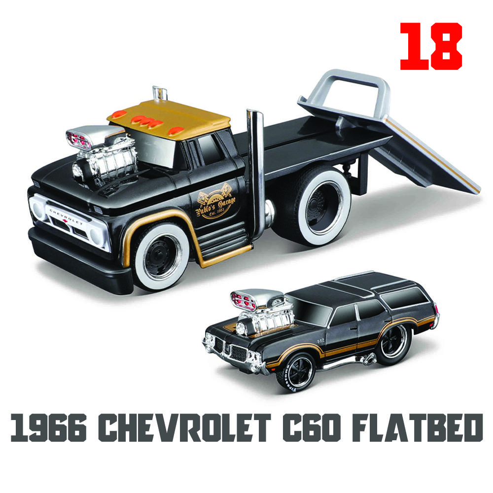 Майсто 1:64 Новый стиль Грузовик-транспортер Chevrolet комбинация тележка для поддонов статическая сплав модель автомобиля детский игрушечный коллекционный