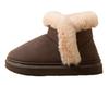 Maison De TAO Women's Short Boots with Shearling-Style Fur, Brushed Fleece Lining, and Flat Sole for Warmth and Comfort (Brown, Size 23.0 Cm)
