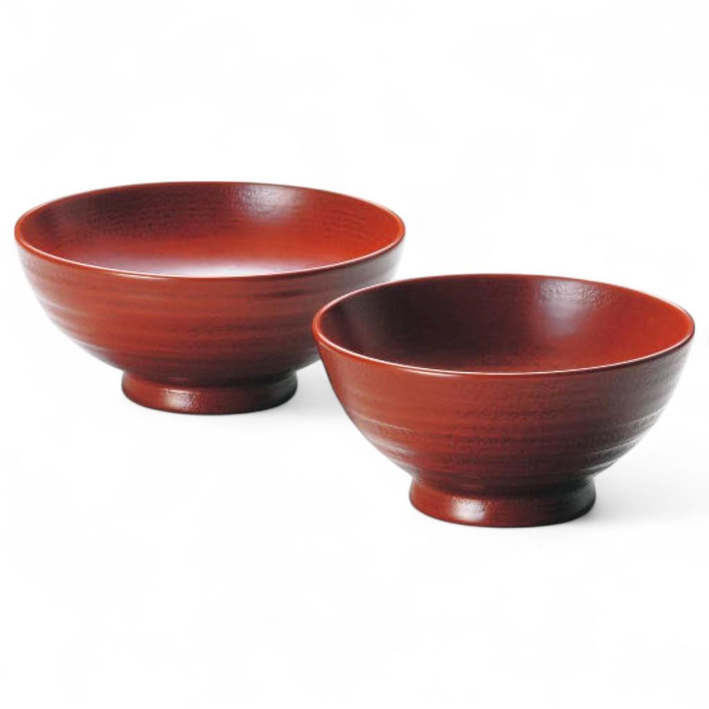 Set of 2 Lacquerware Made in J-kitchens Bowls, Wooden, Hand-Painted, Japan, PID-528695