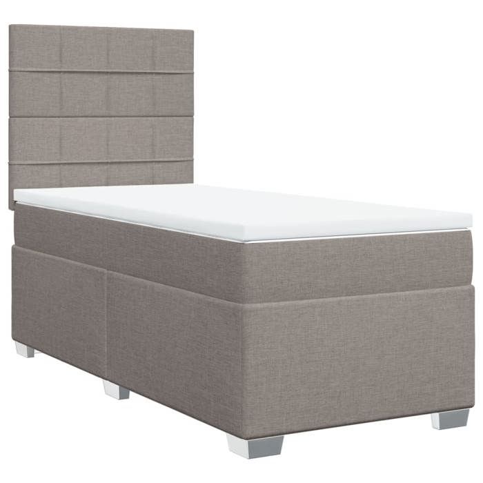 Maison Exclusive - Sommier à lattes de lit avec matelas Taupe 100x200 cm Tissu