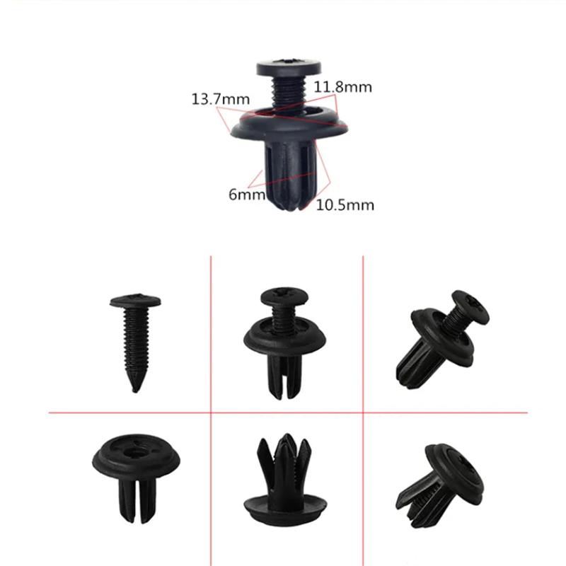 20Pcs Fit For 5MM 6MM 8MM Hole Universal Auto Bumper Fasteners Clip Plastic Screw Retainer Clip Car Fender Trunk Mudguard Clips