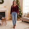 Women's Casual Velvet Long Sleeve Shirt Blouse Top